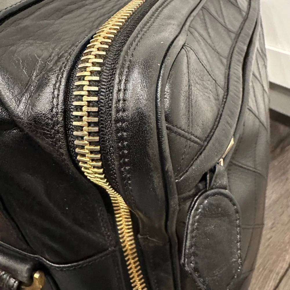 CHANEL Black Quilted Leather Briefcase